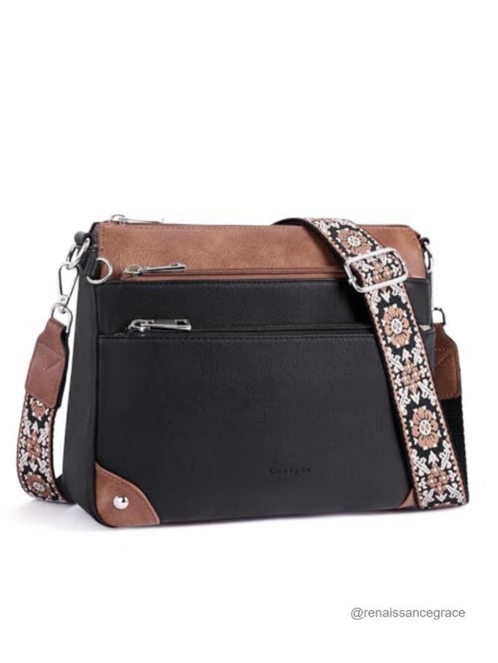 Guitar Strap Crossbody Bag RFID Vegan Leather Medium Purse